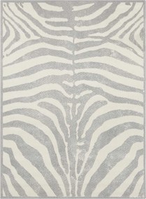 Modern krémszürke szőnyeg a nappaliba,puha szőr zebra mintás 160x220
