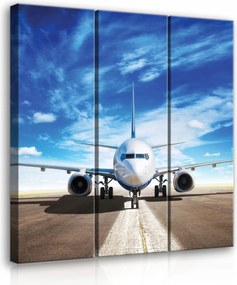 Vászonkép 90x100 Repülőgép felszállás ég felhők repülés utazás modernitás technológia