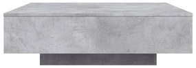 betonszürke szerelt fa dohányzóasztal 100x100x31 cm