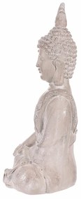 Buddha ülő szobor, szürke, polirezin, 30 x 22 x 54 cm