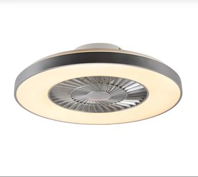 Ezüst színű mennyezeti ventilátor csillag effektussal ,LED-del, fényerőszabályzóval és távirányítóval (60cm)