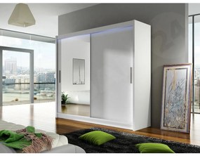 Ruhásszekrény Lena VI (fehér) (RGB LED világítás színes). 1058786