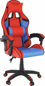 Irodai/gamer szék, kék/piros, SPIDEX NEW