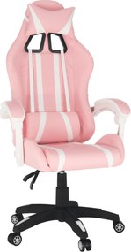 Irodai/gamer szék, rózsaszín/fehér, PINKY