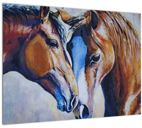 Kép - szerelmes lovak (üvegen) (70x50 cm)