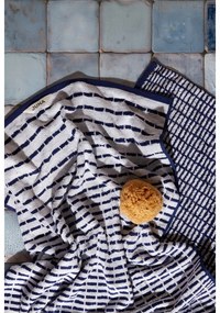 Fehér-kék frottír bambuszkeverék törölköző 50x100 cm Nuance – JUNA