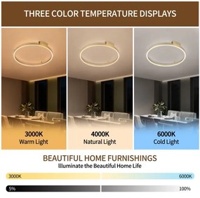 Brilagi PORTOFINO dimmelhető LED lámpatest, 60W, 230V, Ø 80 cm, arany + távirányító