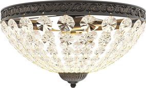 HOMCOM klasszikus kristály mennyezeti lámpa, 2x E14, max. 40 W, vintage felületre szerelhető, 168 kristály | Aosom