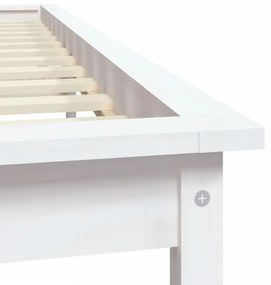 fehér tömör fenyőfa ágykeret 180 x 200 cm (Super King Size)