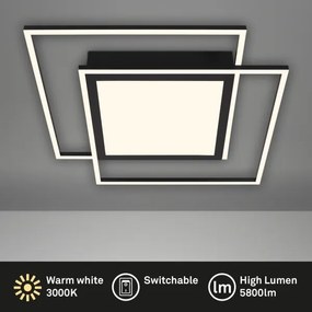 Brilo - LED mennyezeti lámpatest 2xLED/16W/230V + LED/19W 51,5x51,5 cm fekete