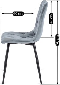 Krzesło ROBIN Szare Welurowe