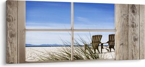 Kép - A strandra néző ablak (120x50 cm)