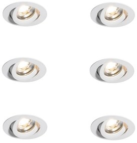 6 darabos modern, ultravékony, fehér, beépíthető spotlámpa szett LED-del, IP54 - Pupil