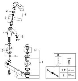 GROHE 23322001 - mosdócsaptelep EUROSMART DN 15 fényes króm