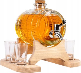 Üveg hordó csappal 1L hordó antall whiskys pohár