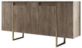 Konzolasztal Luxe - Walnut, Gold