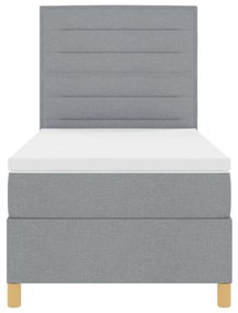 Boxspring ágy matraccal Világosszürke 90x200 cm Szövet