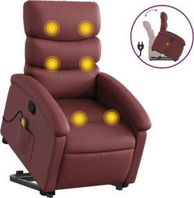 vidaXL bordó műbőr dönthető masszázs- és állófotel