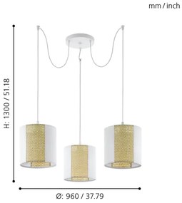 Eglo 43403 - Csillár zsinóron ARNHEM 3xE27/40W/230V pók