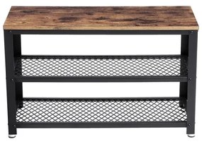 Cipőtároló DAVOR barna/fekete