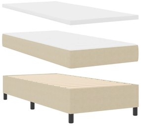 Box Spring ágy matraccal világos zöld szürke 90x200 cm kordbársony