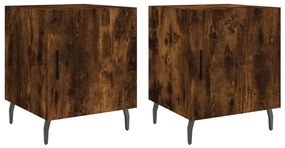 2 db füstös tölgy színű szerelt fa éjjeliszekrény 40x40x50 cm