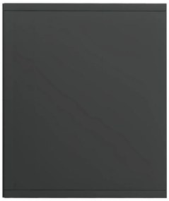 magasfényű szürke szerelt fa könyv-/TV-szekrény 36x30x114 cm
