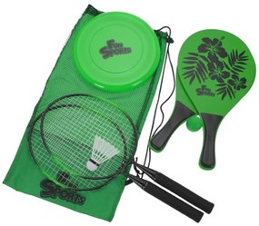 Ping pon készlet 7 darabos, polipropilén, zöld
