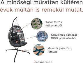 Függőfotel MOLINE fekete állvánnyal, bézs