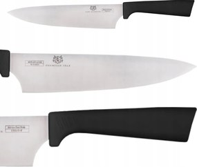 Szakácskés fekete rozsdamentes acél 20 cm