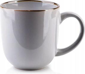 Porcelán bögre szürke 450 ml arany csíkos