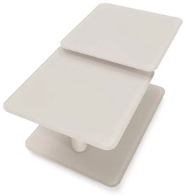 Krémszínű üveg dohányzóasztal 54x115 cm Elvi – Marckeric