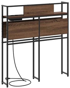 Tároló fejtámla polcokkal fejtámlával barna tölgy 80 cm Faanyag