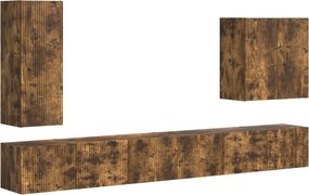 vidaXL TV falit kabinet szett Falra szerelhető 6 pcs Füstölt tölgy