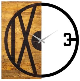 Fali óra 58x58 cm, 1xAA, fa/fém kivitel