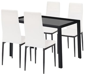 Rowan 4+1 étkező garnitúra fehér-fekete