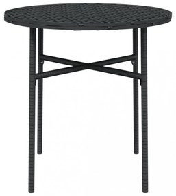 fekete polyrattan teázóasztal 45 cm
