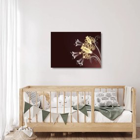 Kép - fényes virágok (üvegen) (70x50 cm)