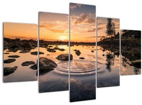 Kép - naplemente a tó mellett (150x105 cm)
