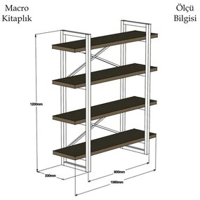 könyvespolc Makro - Walnut