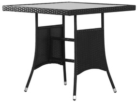 vidaXL fekete polyrattan kerti asztal 80 x 80 x 74 cm