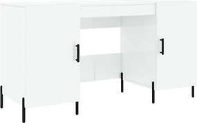 vidaXL magasfényű fehér színű szerelt fa íróasztal 140 x 50 x 75 cm