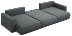 Sötétszürke kinyitható-tárolóhelyes (U alakú) sarokkanapé Kapua – Makamii