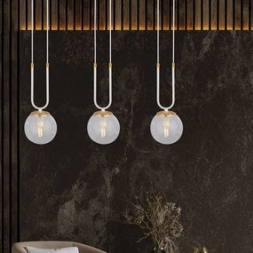 Emibig modern függeszték glam fehér átlátszó emi1116/3