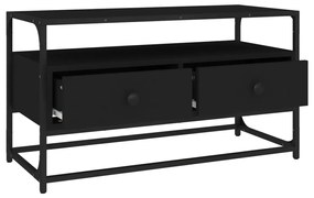 fekete szerelt fa TV-szekrény 80x35x45 cm
