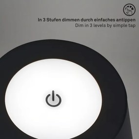 Briloner 1438015 - LED dimmelhető állólámpa KIKI 4,3W/5V IP44 2600 mAh fekete