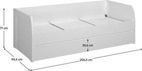 Ágy 2S, 90x200 fehér, ERODIN