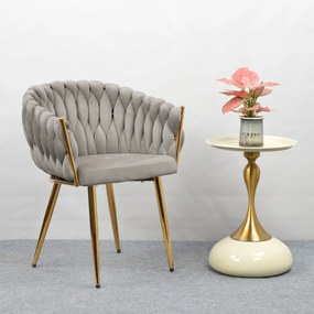 Étkezőszék, szürkésbarna Taupe Velvet szövet/gold króm arany, DEILA