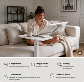 Laptopasztal mobil, állítható, multifunkciós, fehér: BILL