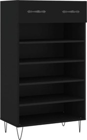 vidaXL fekete szerelt fa cipőszekrény 60 x 35 x 105 cm